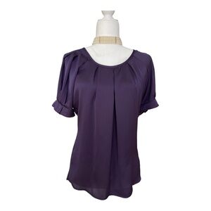 Y2K Express short sleeve eggplant top women's size XS NEW without tag